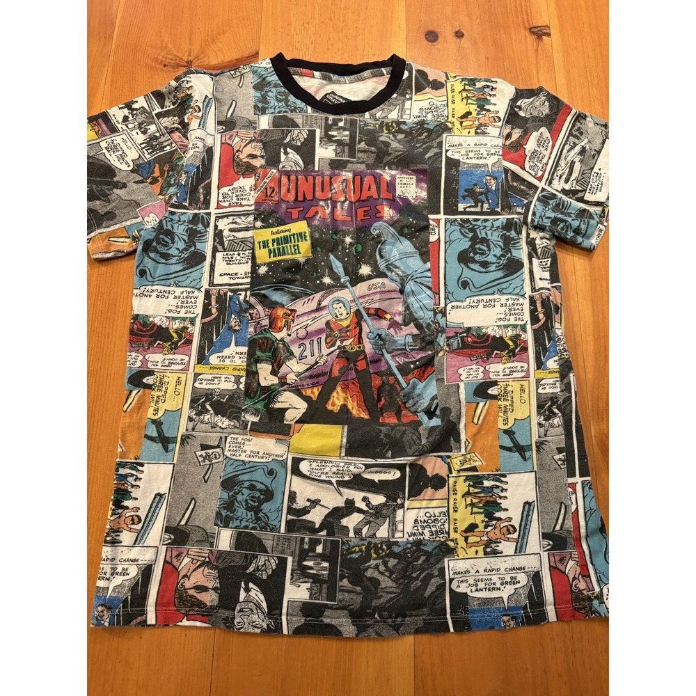 Original Graffiti Unusual Tales Comic All Over Print T Shirt XL 100% Cotton